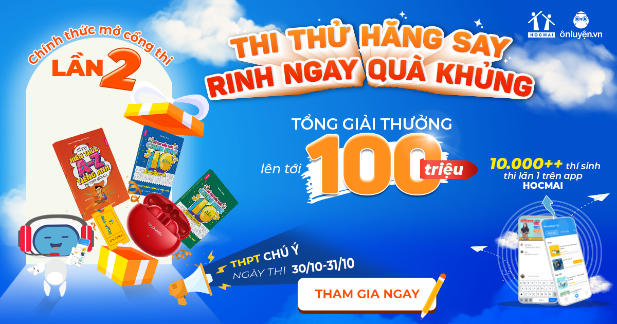 TUẦN LỄ TRI ÂN – GIẢM GIÁ 30% TOÀN BỘ KHÓA HỌC TRÊN APP HOCMAI